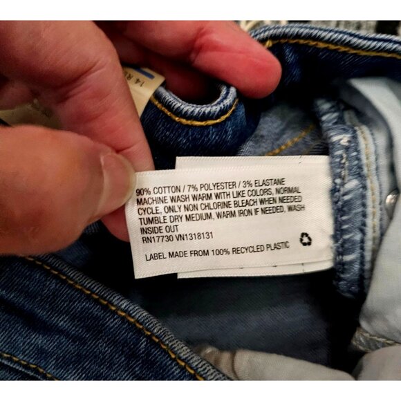 Universal Thread High-Rise Skinny Jeans Womens Size 14 Patchwork Detail Blue Den - Picture 9 of 13